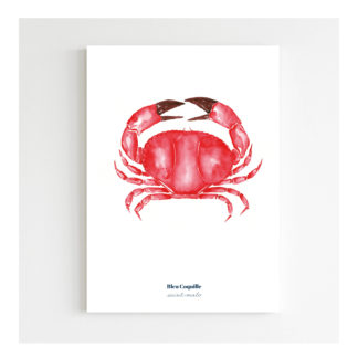 Affiche Grand format 30x40cm Le Crabe | BLEU COQUILLE
