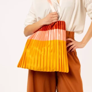 Sac plissé en satin Vulcano Jaune | Write Sketch &